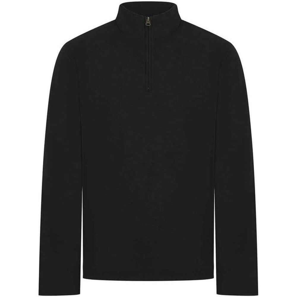 Front Row Mens Pique Quarter Zip Sweatshirt / Black